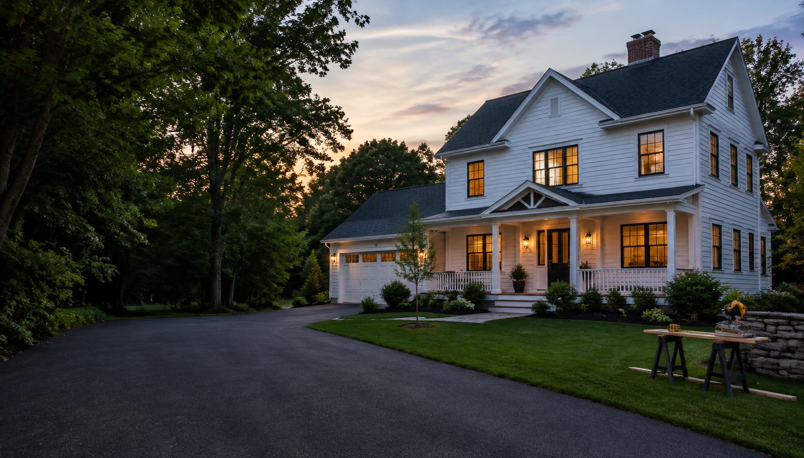 Renovated American home, illustrative residential construction image